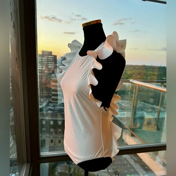 Zimmermann White Ruffled One Piece Swimsuit - Picture 4 of 16